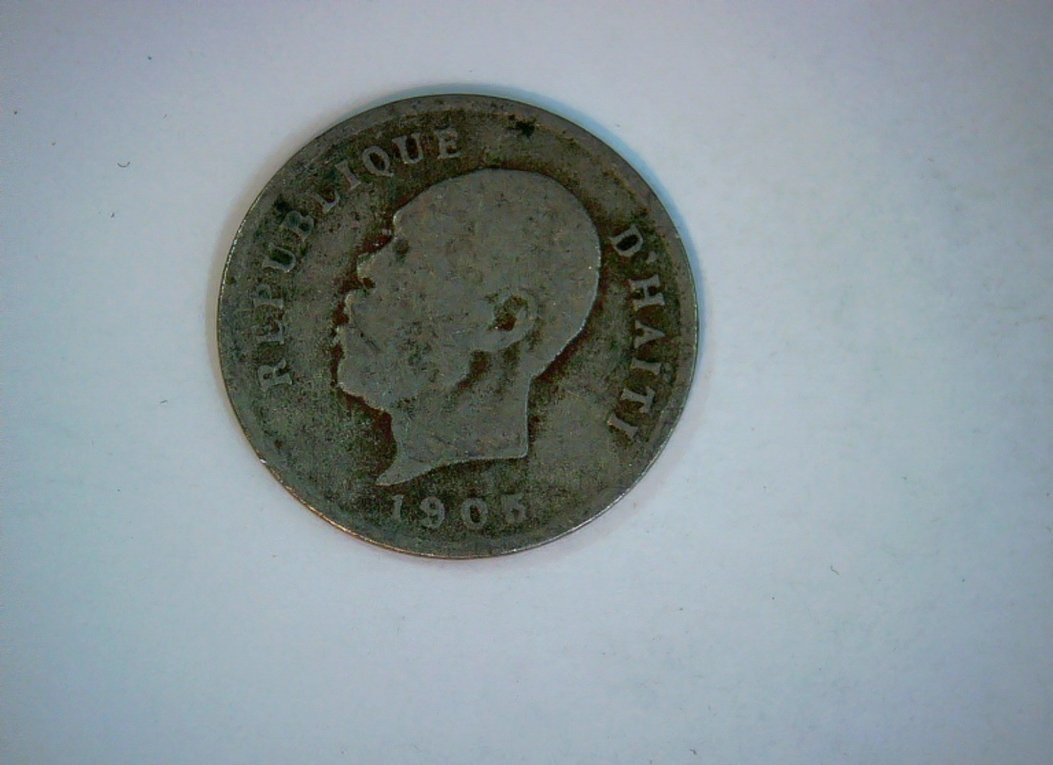 Haiti 1905 5 Centimes Haiti 5 Centimes (Liberty head / coat of arms) Coin