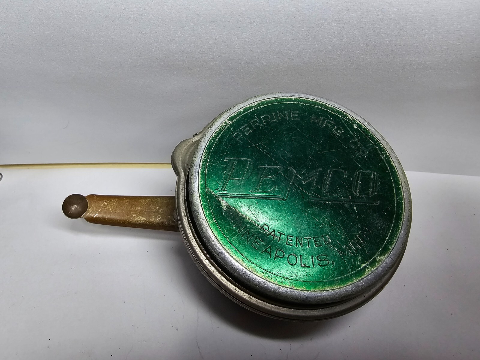 Vintage Perrine PEMCO Automatic Fly Fishing Reel #85 Green Made in USA