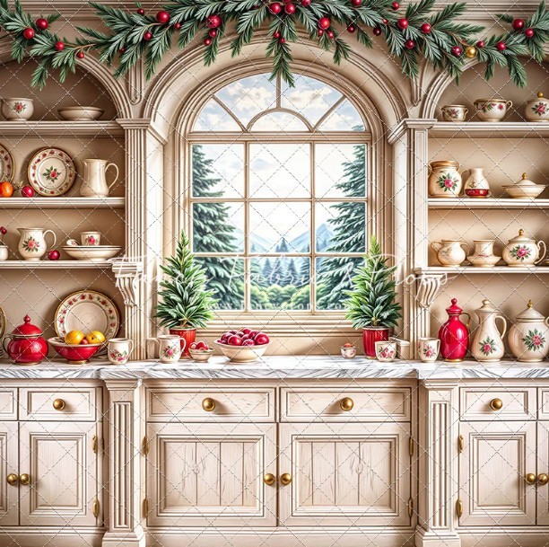 "The Christmas Cupboard" in a 10x8 Essential Stretch Fabric Photography Backdrop