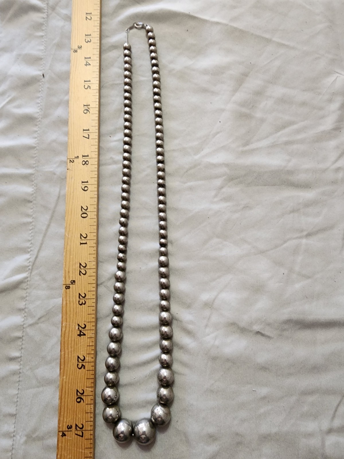 Vintage Stainless Steel Graduated Bead Necklace Stacker Layer