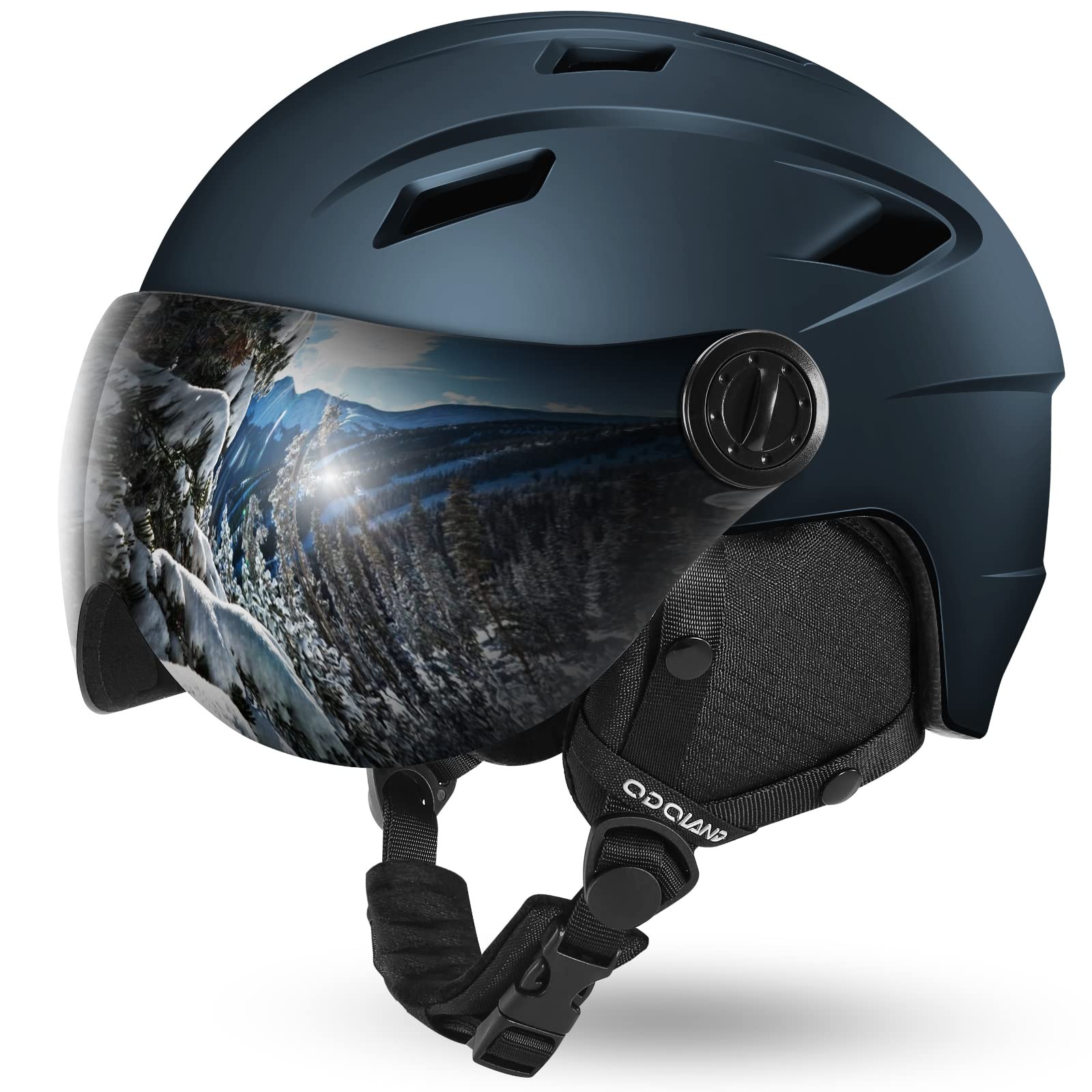 Ski Helmet with VLT 18% Lens Visor Great for Skiing, Light Weight