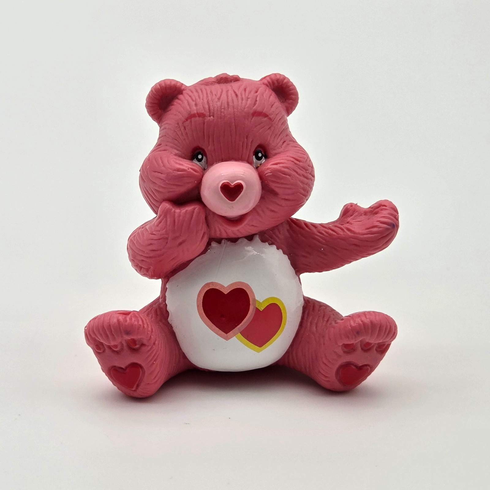 Vintage 2004 Care Bear Love a Lot 2" Figure, sitting