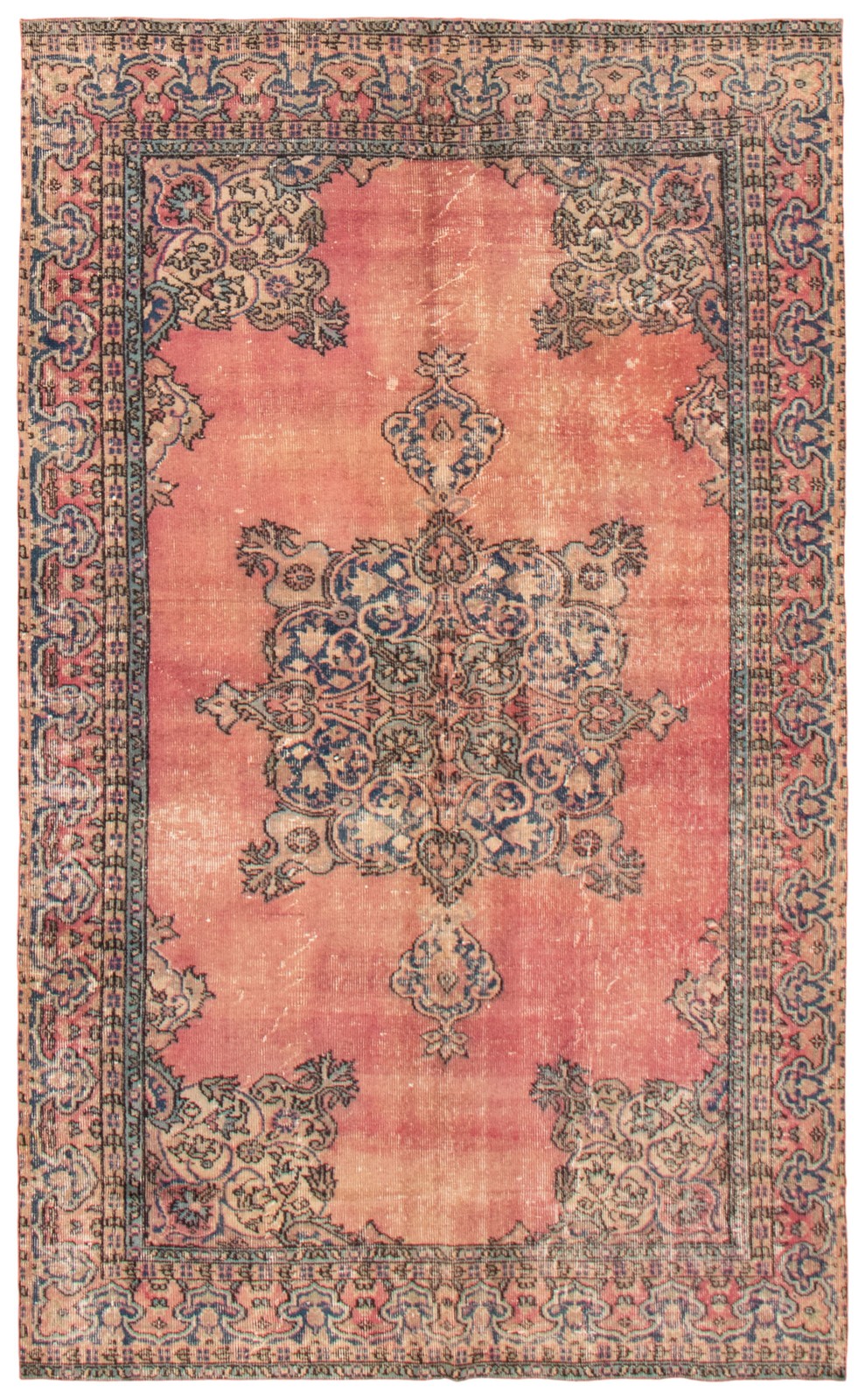 Traditional Vintage Hand-Knotted Area Rug 5'6" x 9'3" Oriental Wool Carpet