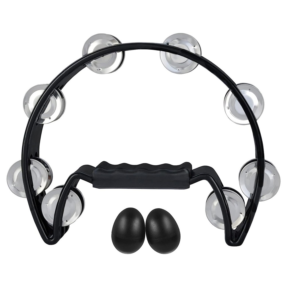 Tambourine,Metal Jingles Hand Held Percussion Half- Tambourine and Egg9417