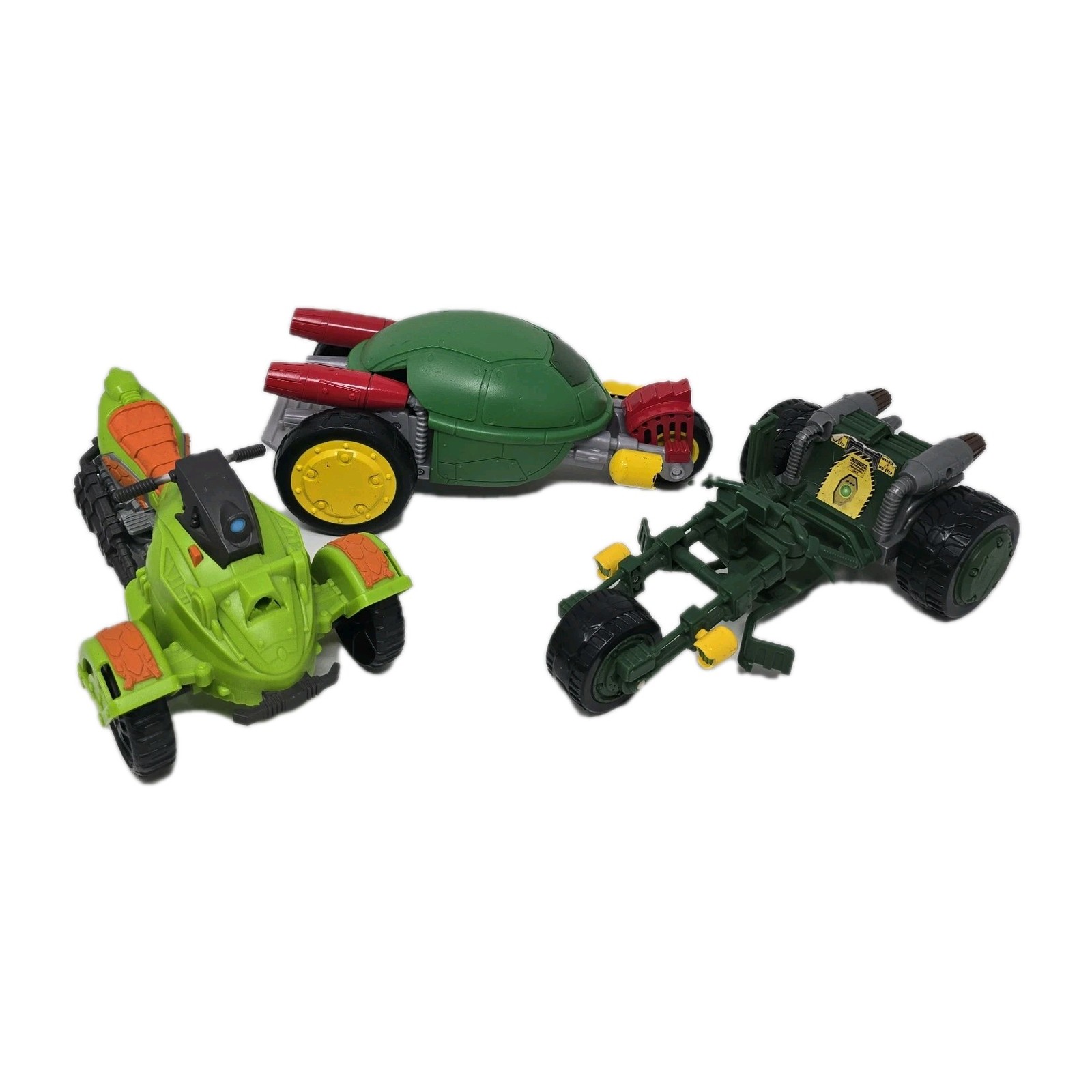 TMNT Teenage Mutant Ninja Turtles Lot of 3 Vehicles Viacom Playmates Incomplete