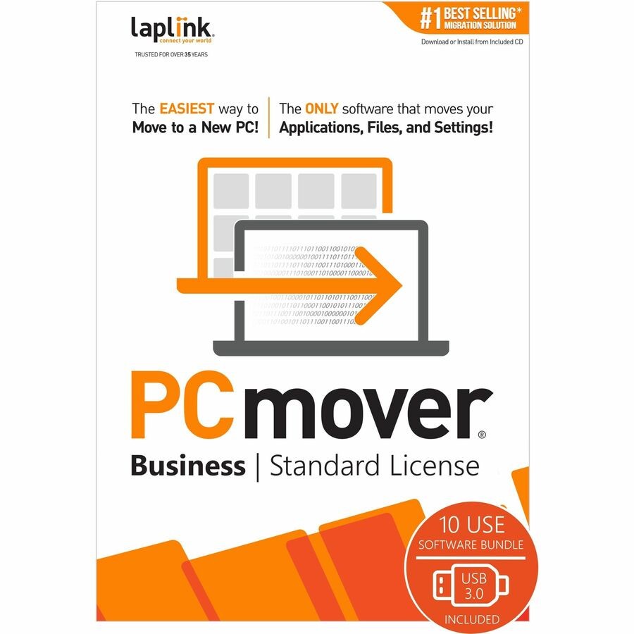 Laplink PCmover Business 10-Use w USB3.0 PAFGPCMB0B00AP0RTPML