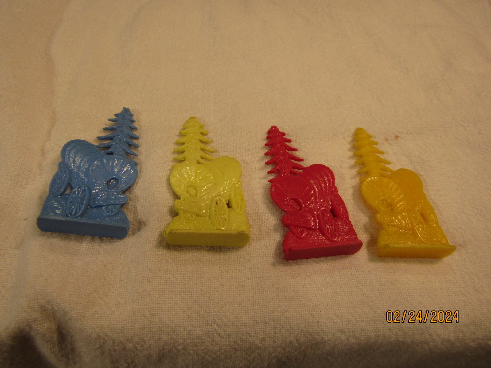 Promo Nosco Cracker Jack Gum Ball Hard Plastic Conestoga Wagon Set 4 NOS 1950s