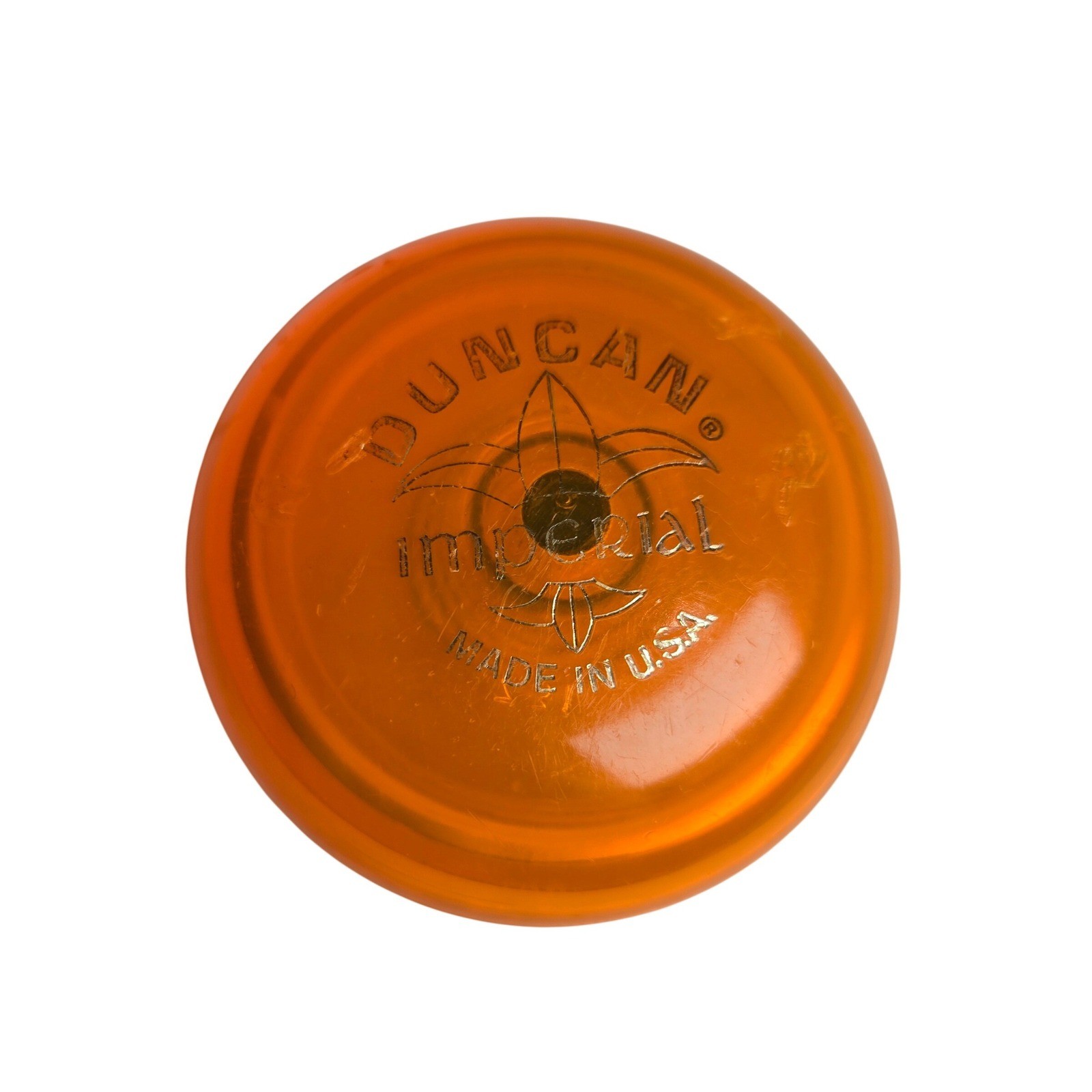 Vintage Classic Toy Duncan Imperial Translucent Orange Plastic Yo Yo Made in USA