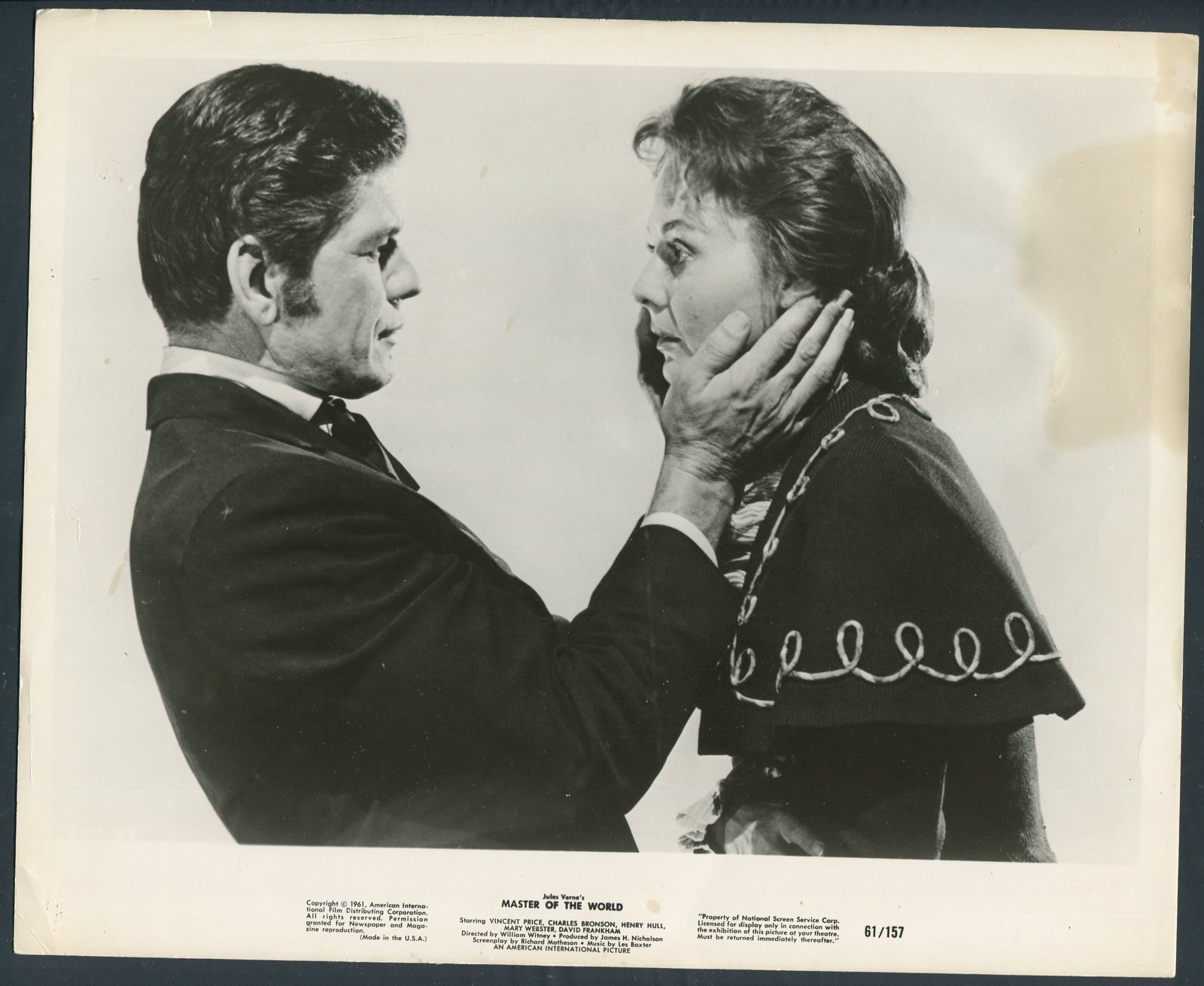 CHARLES BRONSON MARY WEBSTER in Master Of The World '61 HANDS ON FACE