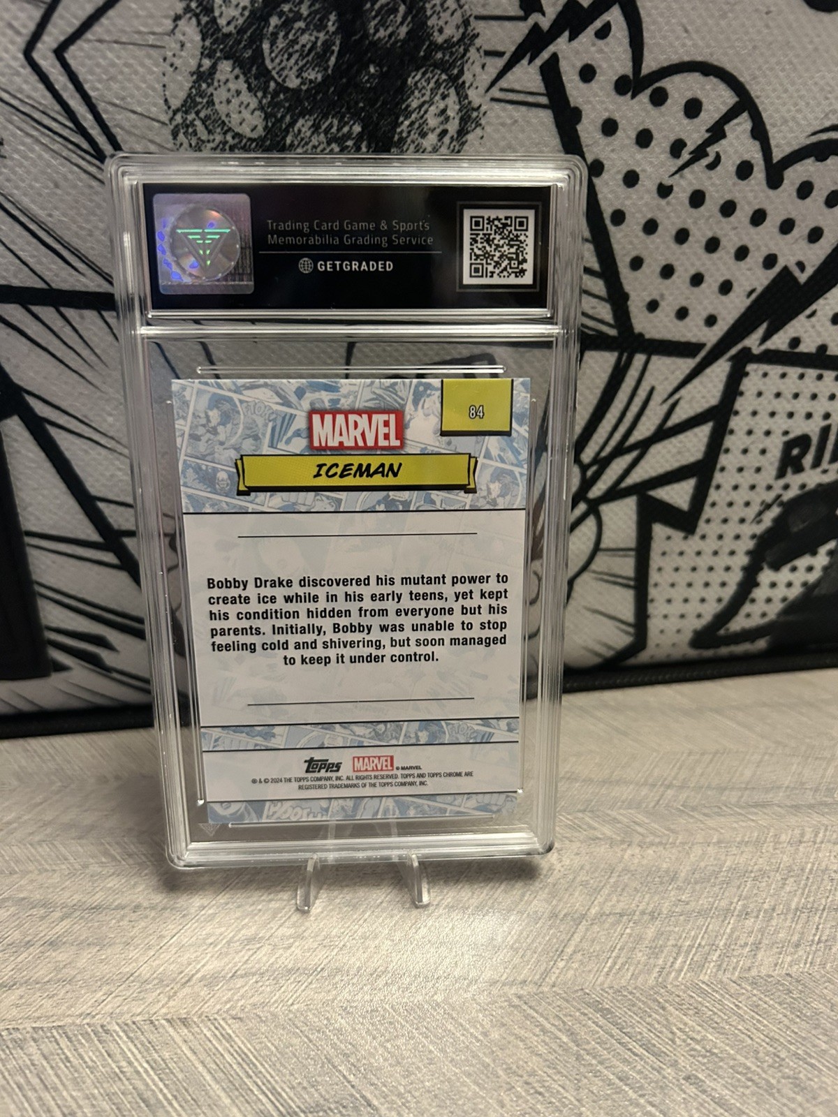 ICEMAN 2024 Topps Chrome Marvel GOLD Refractor 50/50 🔥 Pristine 10 /50 X-Men