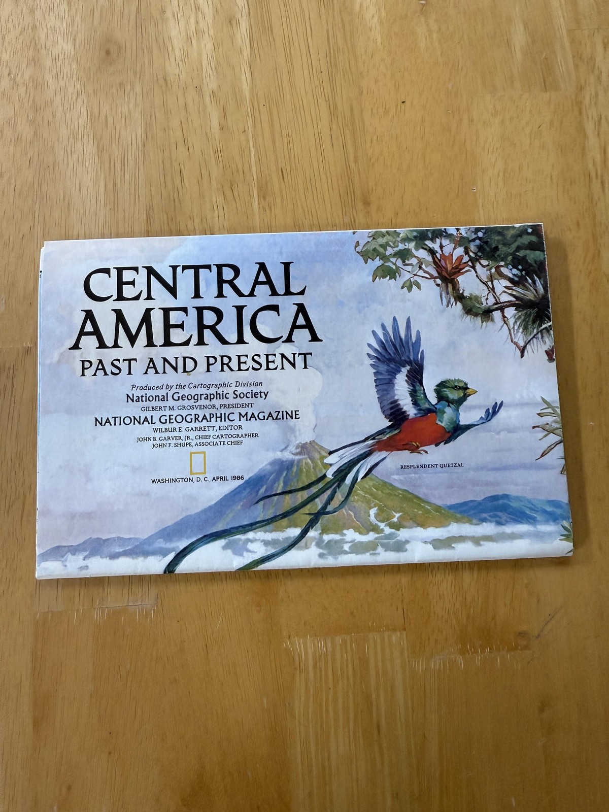 Vintage 1986 National Geographic Central America Map Past And Present Folded