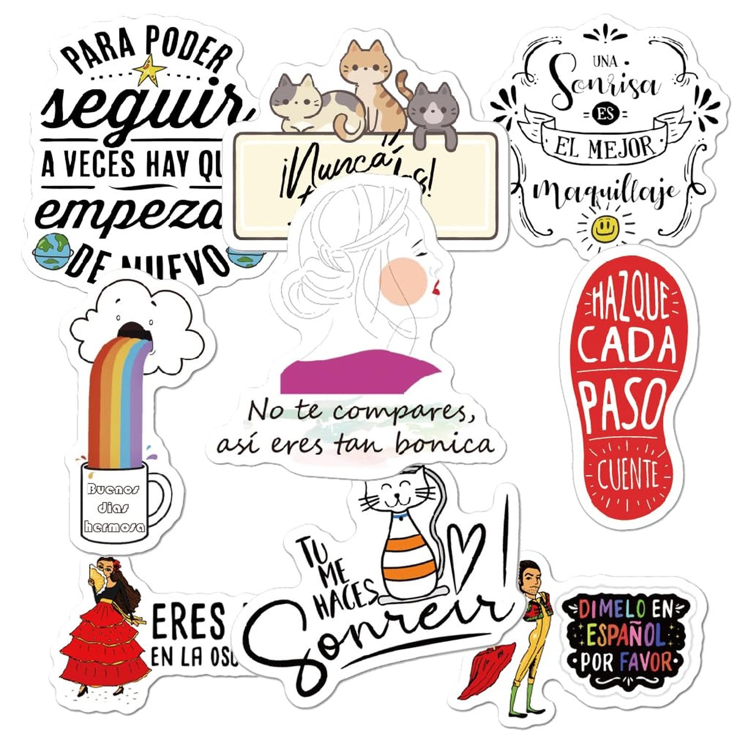 300pcs Spanish Positive Quote Stickers for Vision Board, Journaling Scrapbook...