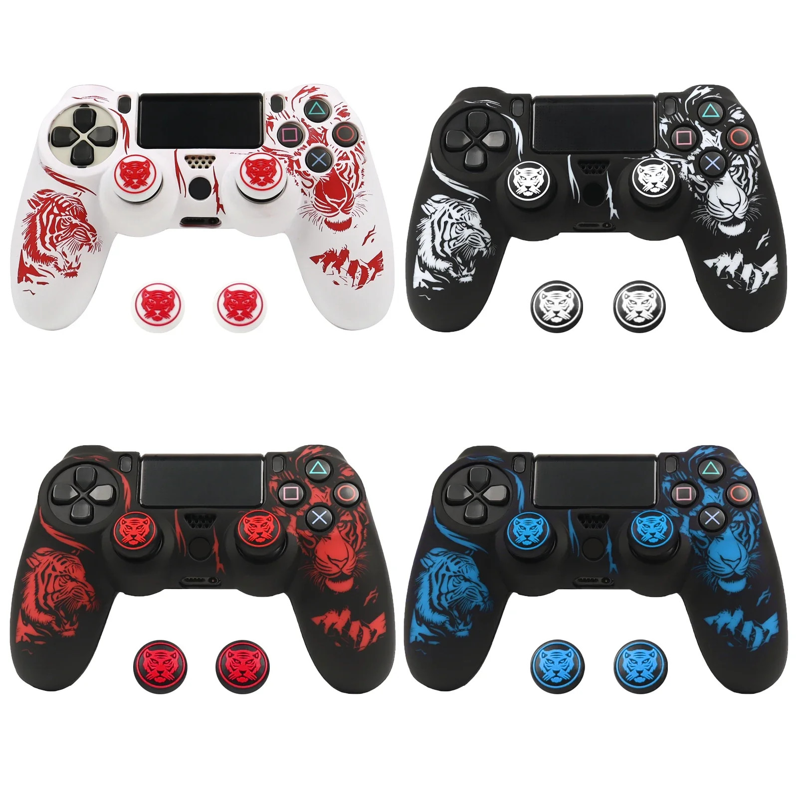 For PS4 Controller Case Soft Silicone Skin 360° Fit Dustproof Sweatproof Precise