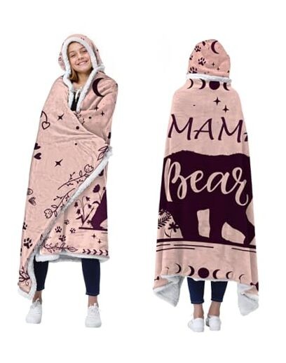 Bear Gifts for Mom, Gifts for Mom, Mother Blanket Hoodies from Daughter Mama