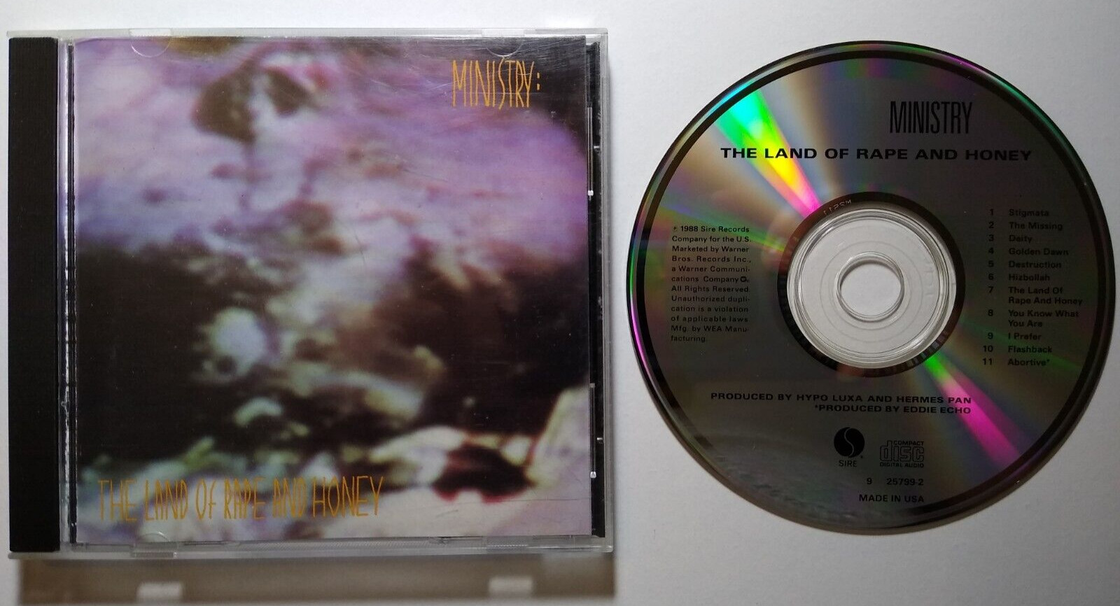 Ministry The Land Of Rape And Honey CD 1988 Industrial Rock Metal EBM Stigmata
