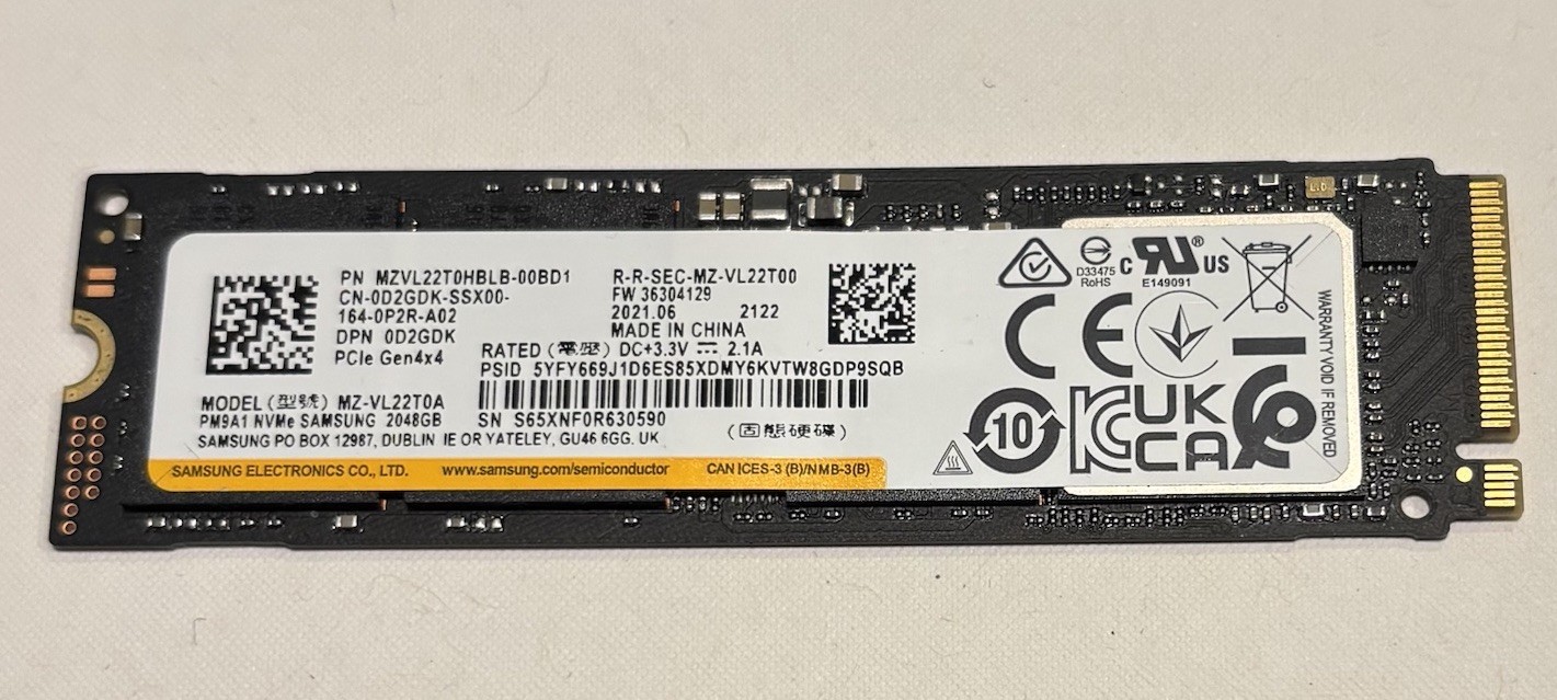Samsung MZ-VL22T0A 2TB Nvme SSD
