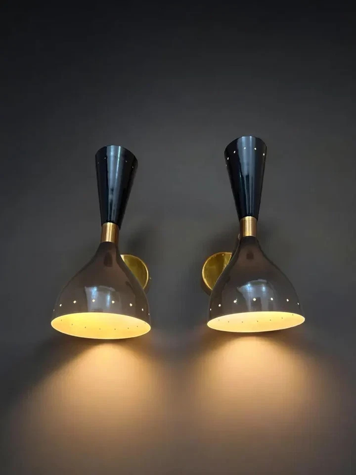 Brass Wall Sconce Mid Century Italian Diabolo Wall Light Modern Bedside Lamp