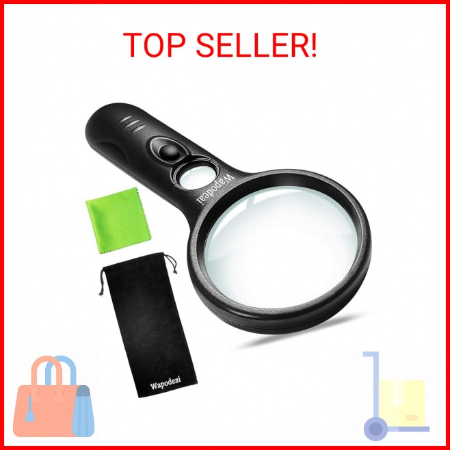 Wapodeai 3X 45X High Magnification, Suitable for Reading, Jewellery, Lnspection,