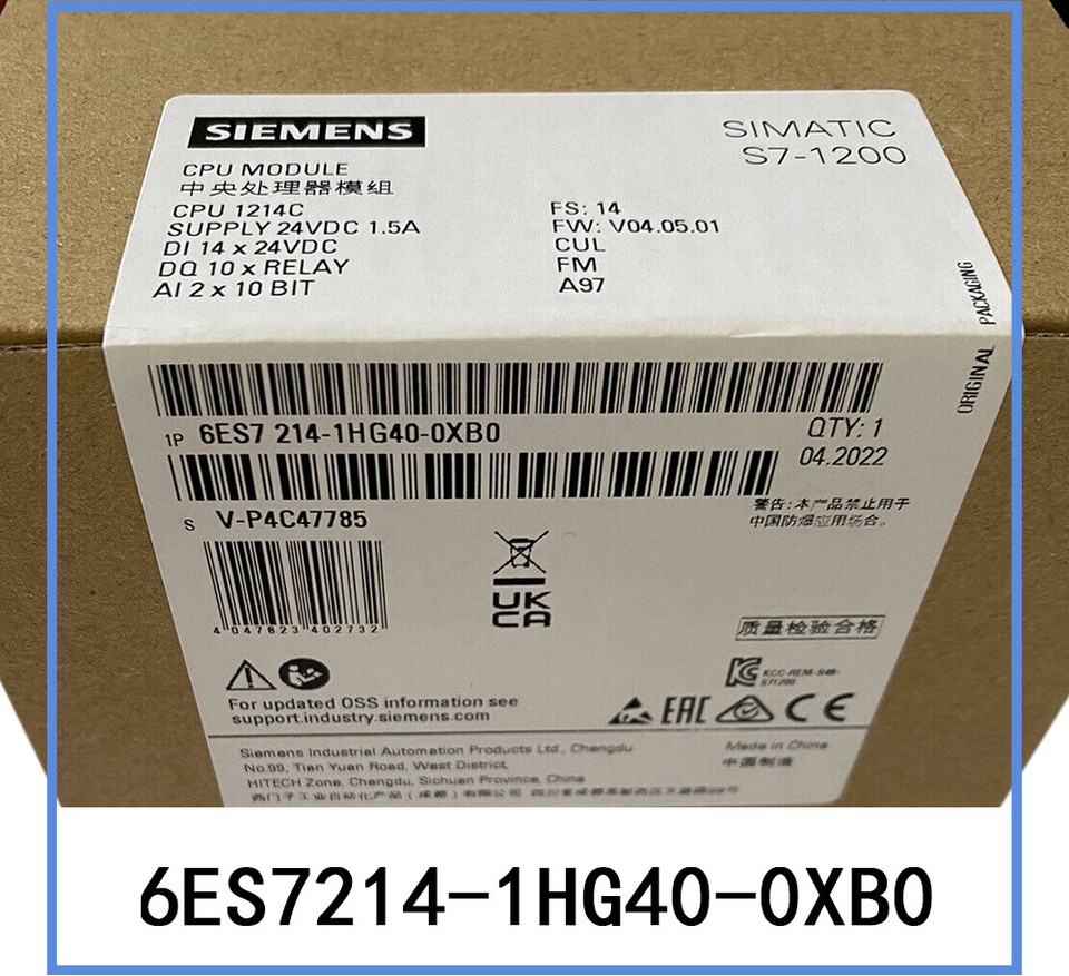 Siemens S7-1200 CPU Module, Model 6ES7214-1HG40-0XB0