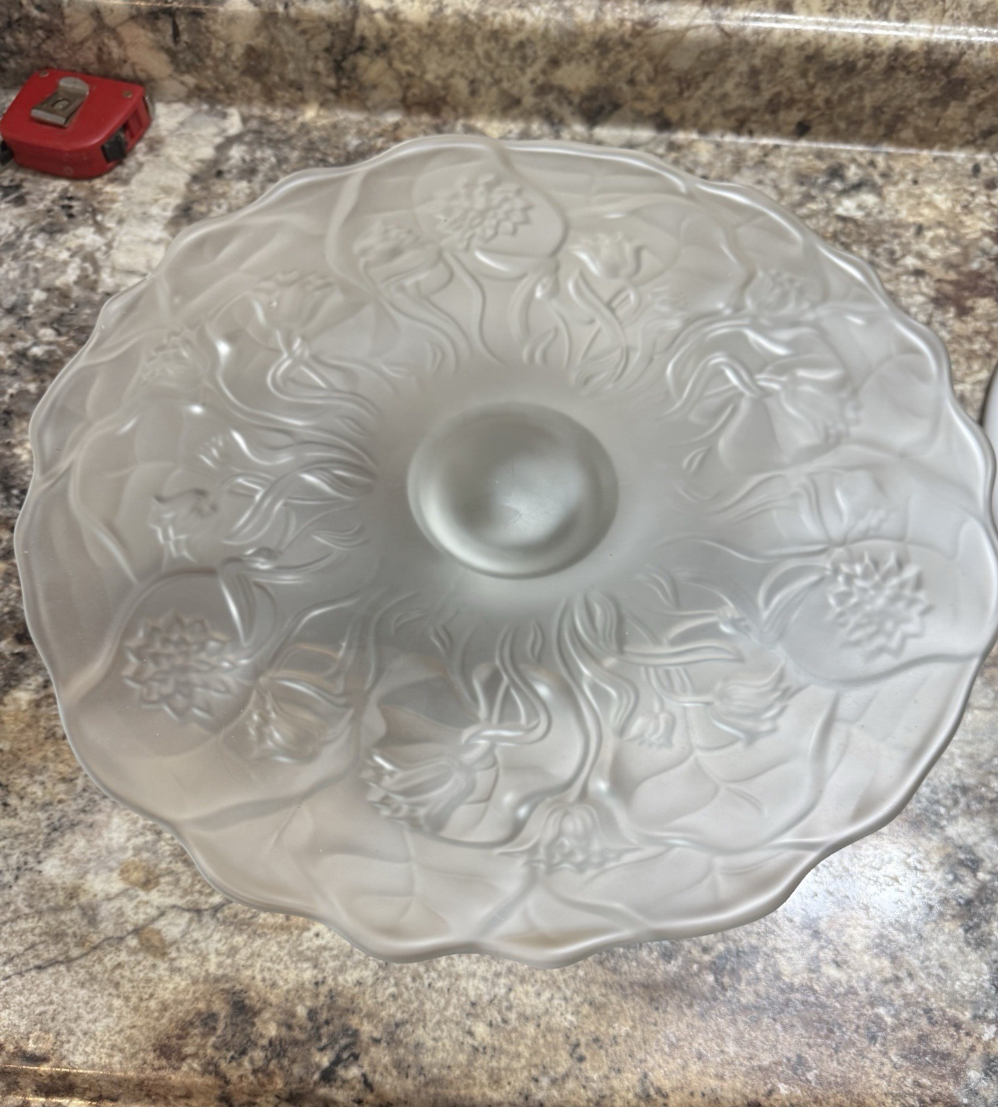 Fenton Crystal Velvet Water Lily Cake Stand 13” 