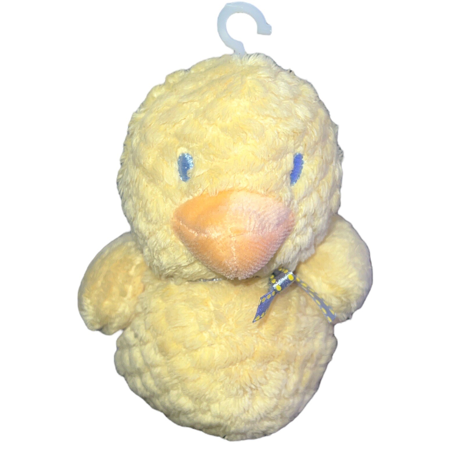 Carters Rubber Duck Rattle Duckie Plush Chenille Stuffed Lovey Brand New 5”