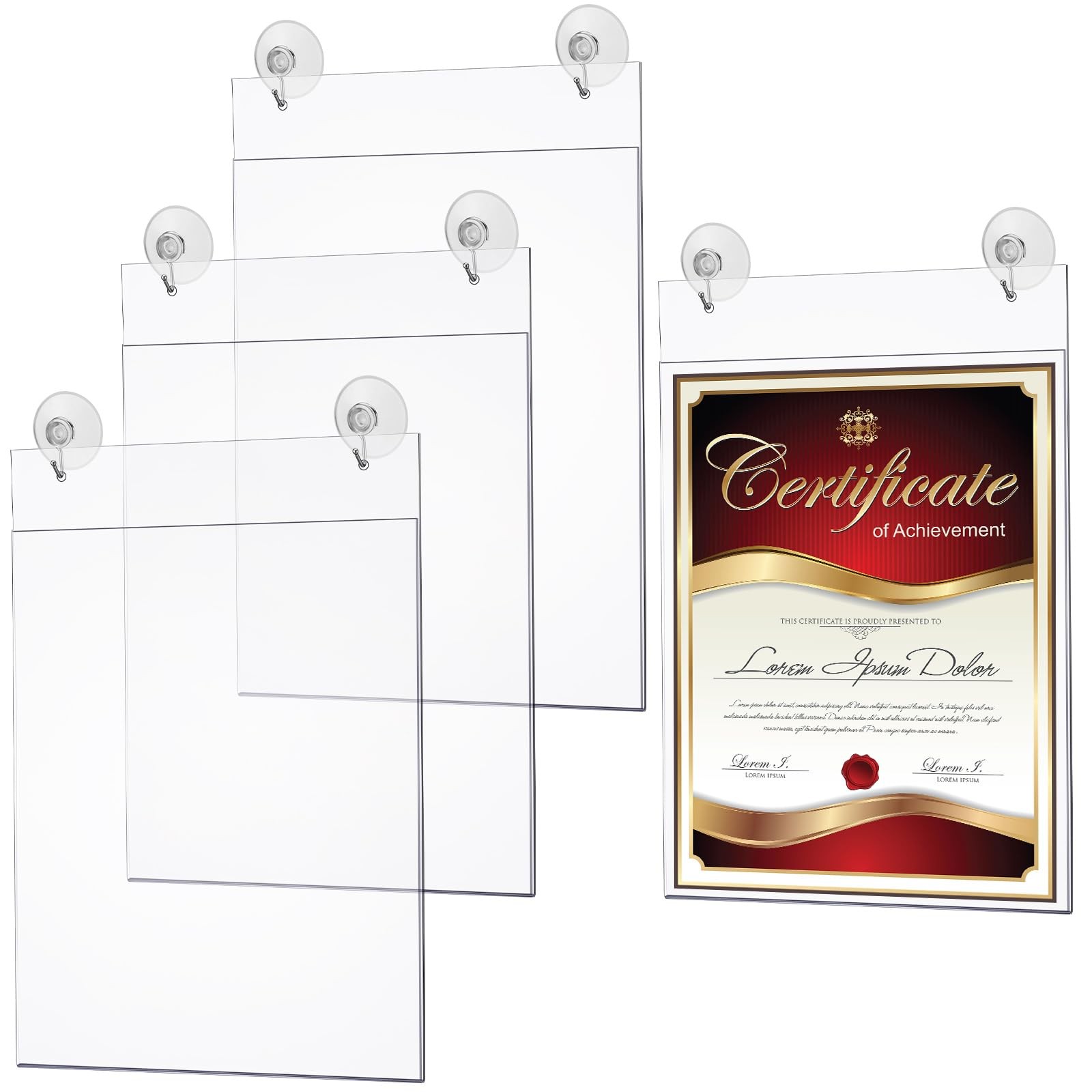 Suzile 4-Pack 8.5x11" Acrylic Window Sign Holder - Hanging Display Frame