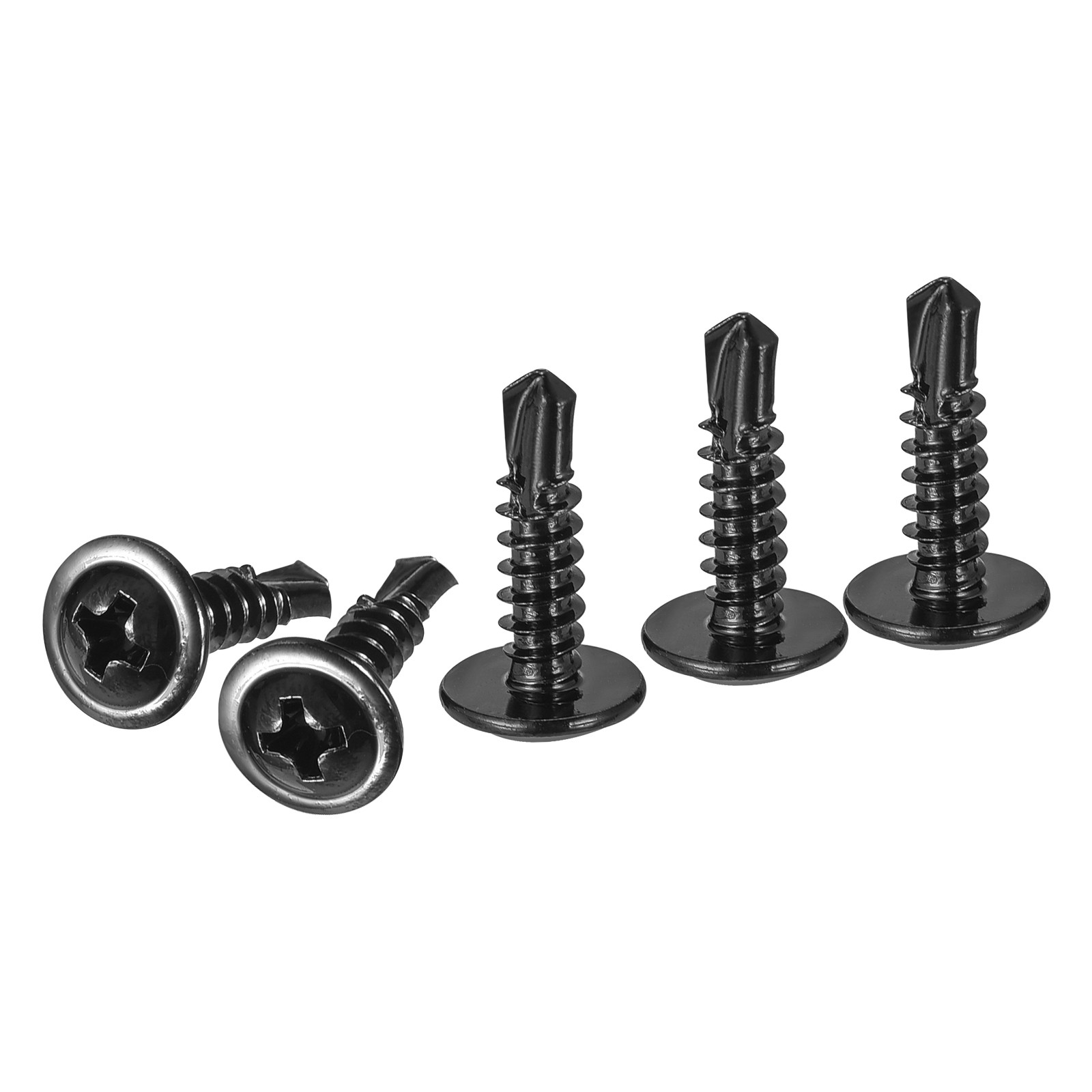 200 Pack #8x5/8 Sheet Metal Screws 410 Stainless Steel Tail Tapping Screws Black