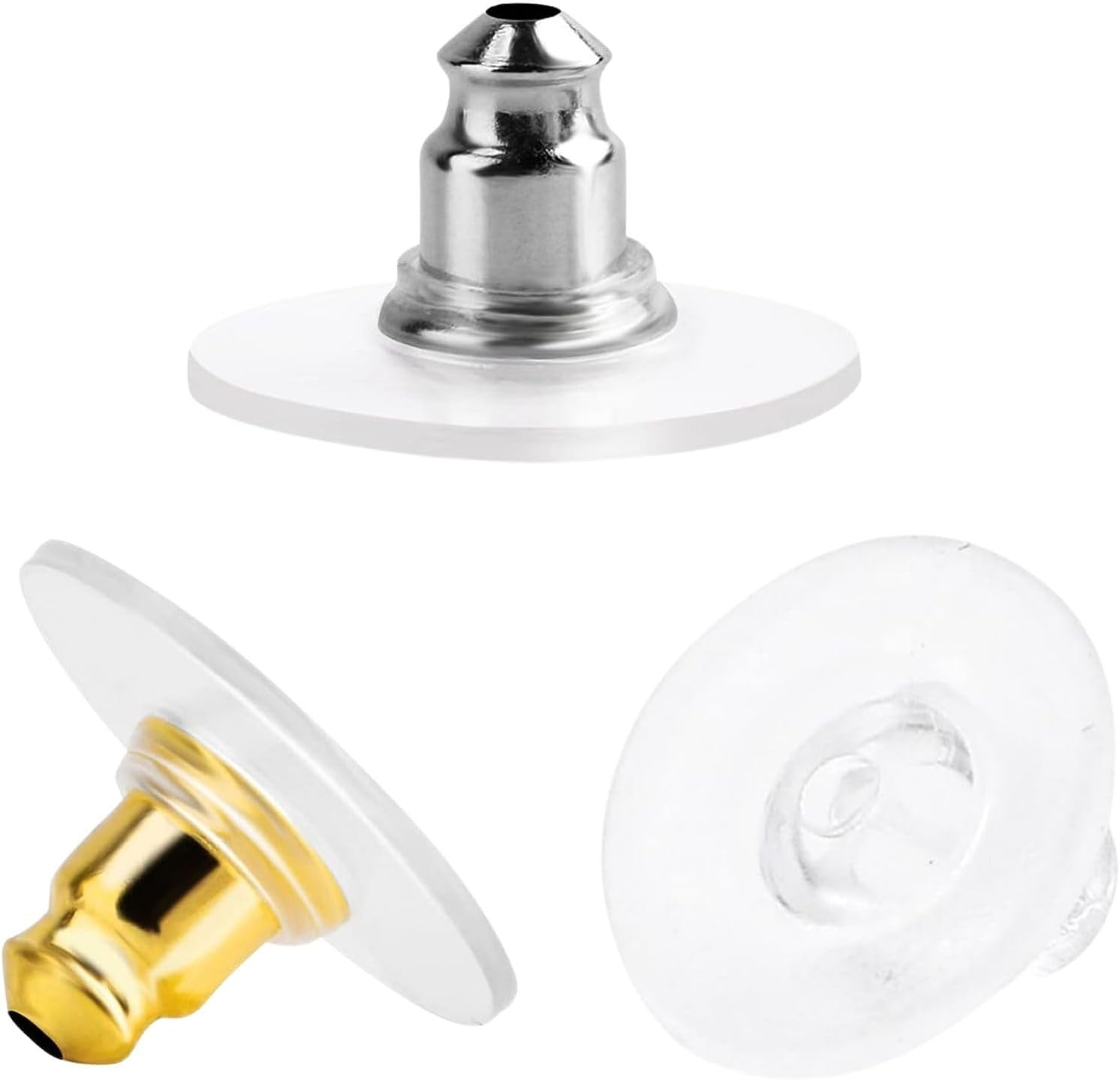 Fishhook Earring Backs for Droopy Ears, Earring Backs Replacement, Bullet Clutch