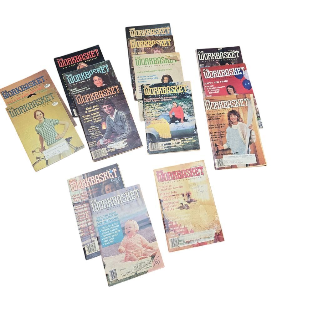 Lot of 15 VTG Workbasket 1970-80s Home Arts Crafts DIY Periodicals