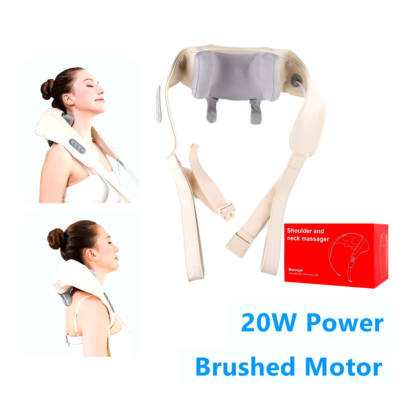 26W Brushless Motor Neck and Shoulder Massager Wireless Shoulder and Back Kneadi