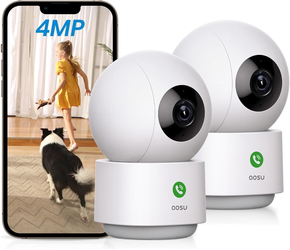 4MP Security Camera Indoor 2.5K Baby Monitor Pet Camera 360° for Home Security 