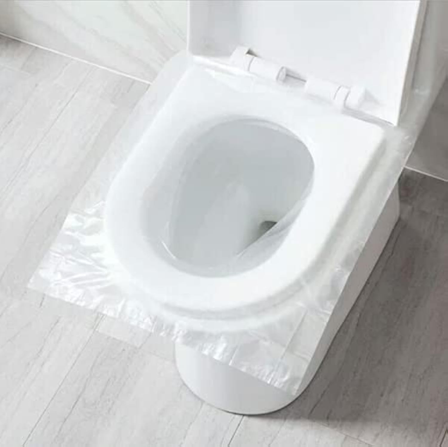 -50 Pieces Disposable Plastic Toilet Seat Cover Waterproof, WC Cushion Toilet...