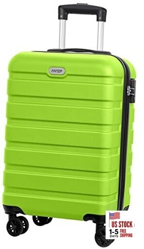  Luggage PC ABS Hardside Lightweight Suitcase with 4 20" Carry-On Apple Green