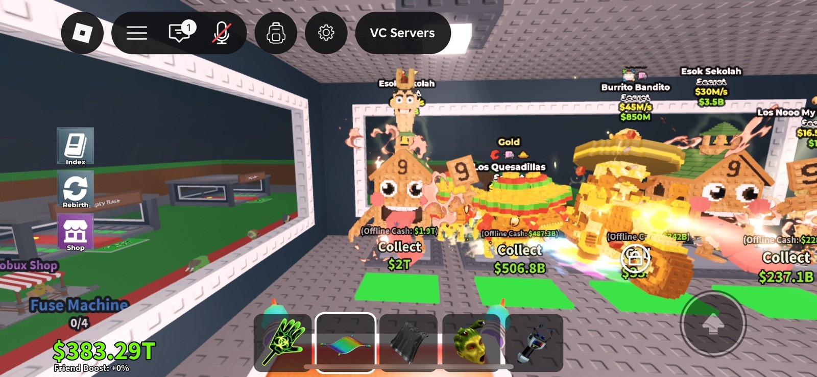 Roblox Steal A Brain Rot Esok Sekolah with Skibidi and Taco traits 