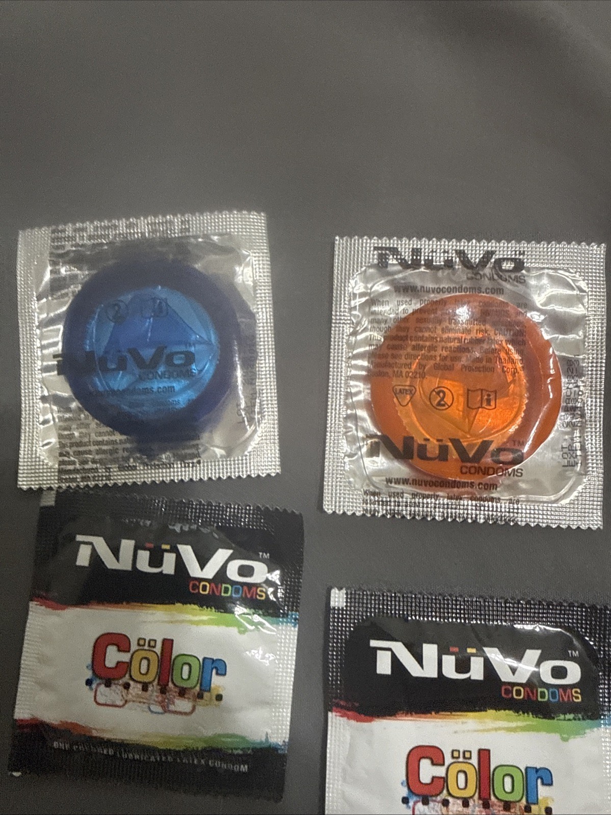 Nuvo 4 Ct Loose Colored Lubricated Condom 