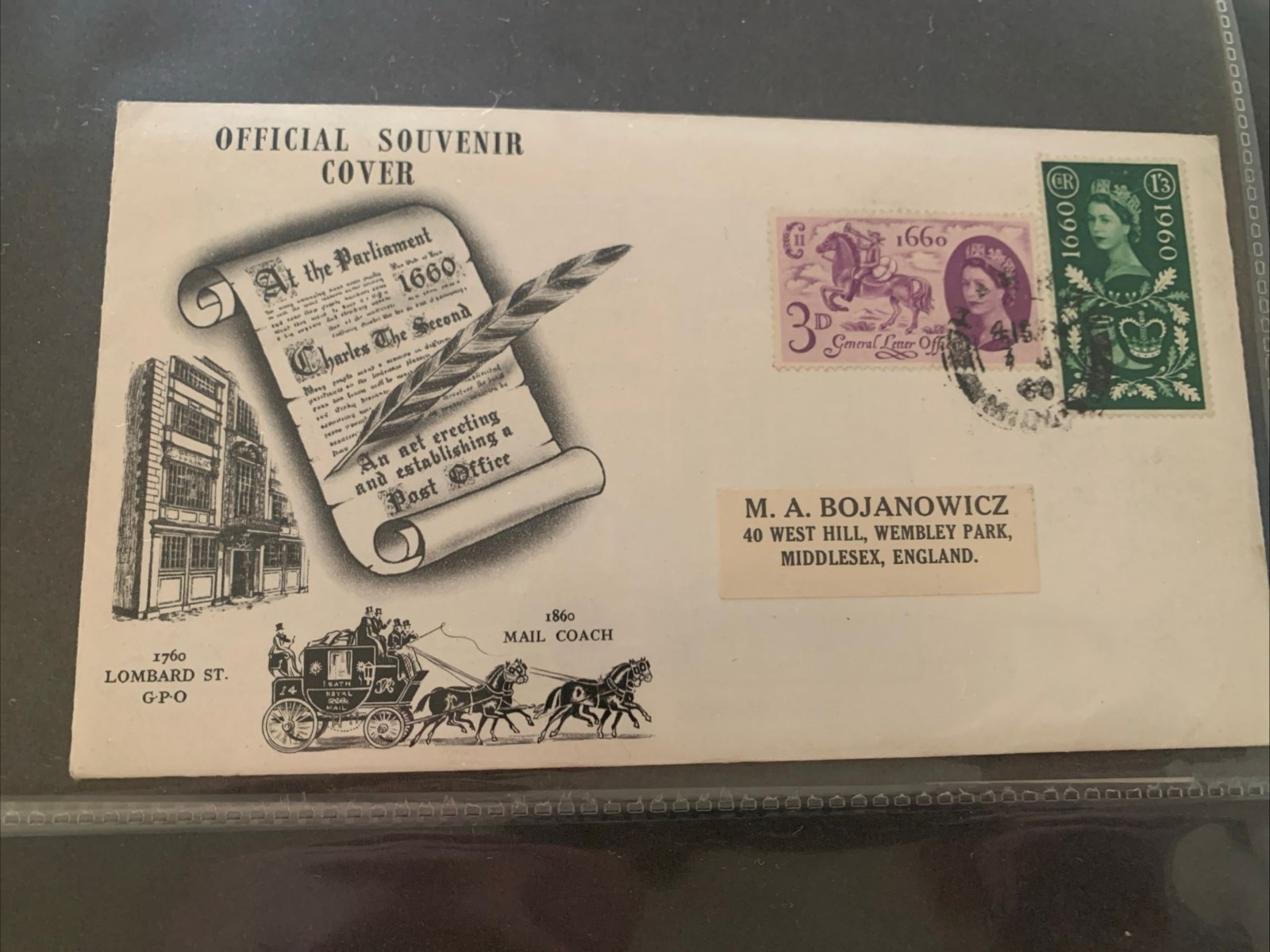 British First Day Cover - 1660-1960 General Letter Office Tercentenary