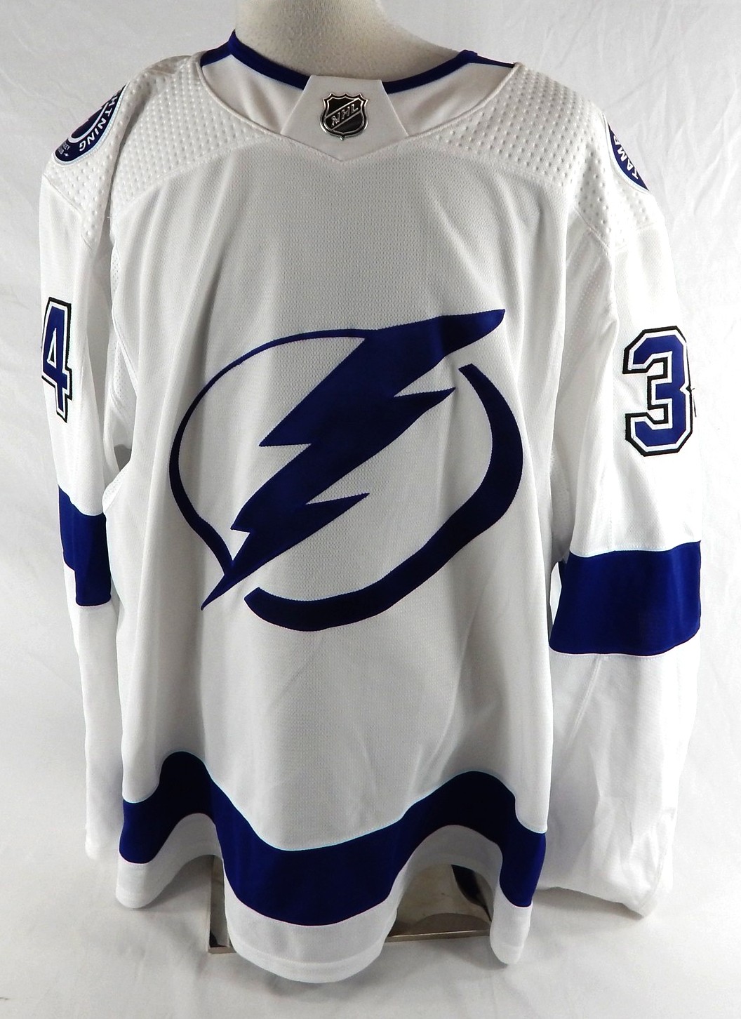 2018-19 Tampa Bay Lightning Louis Crevier #34 Game Issued White Jersey 58 535