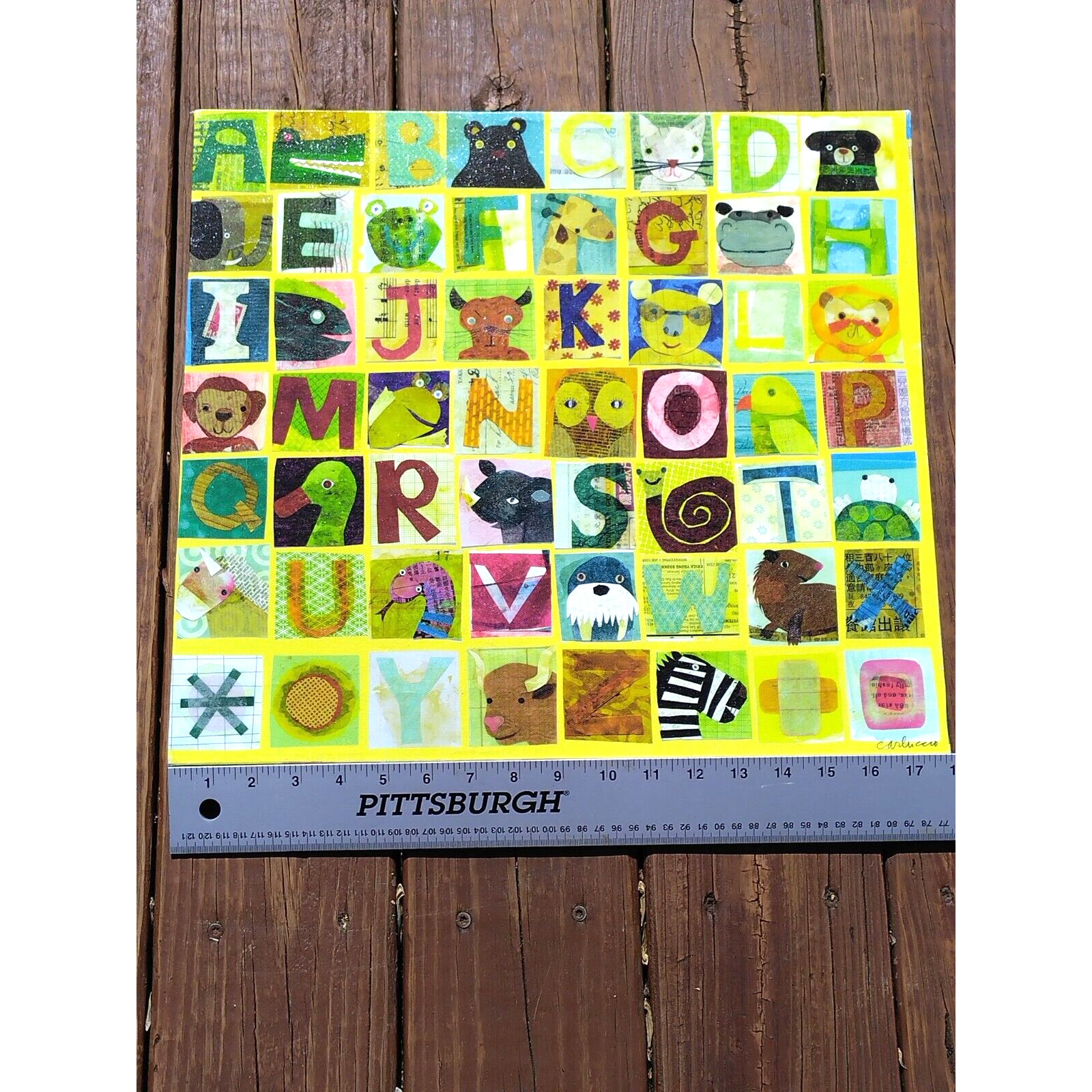 Oopsy Daisy Animals Alphabet Nursery Chart For Kids Wall Art Room Decoration