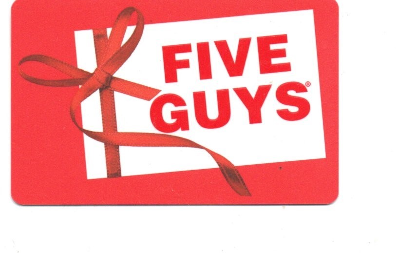 Five Guys Burgers & Fries Ribbon & Bow Gift Card No $ Value Collectible