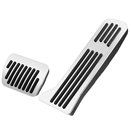  Anti Slip Aluminum Alloy Car Interior Foot Pedal Pads Accelerator Silver Tone