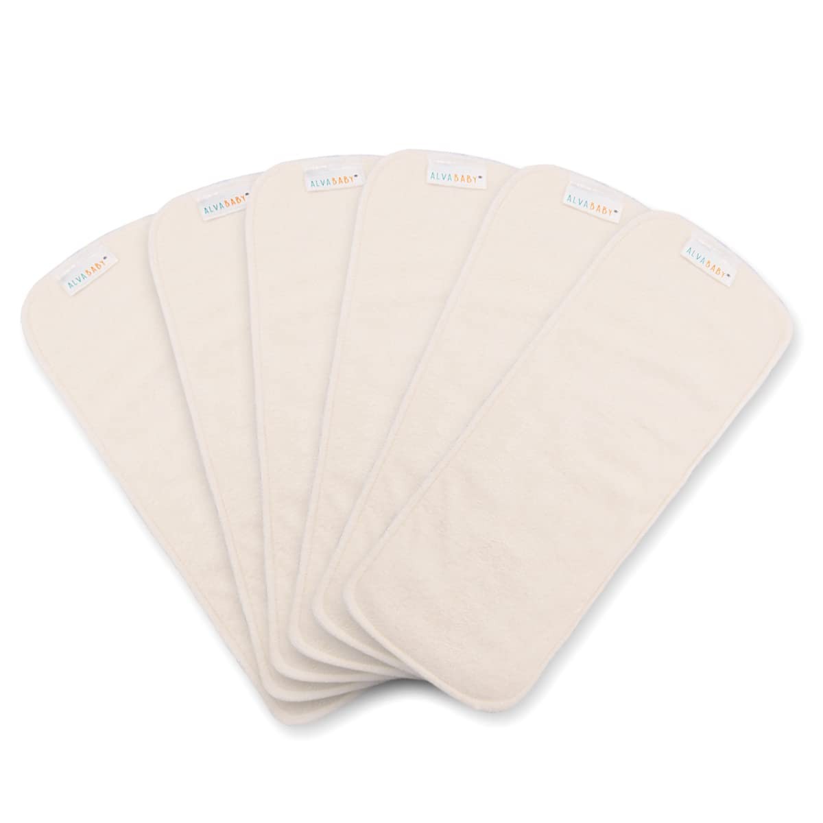 ALVABABY 6PCS Cloth Diaper Inserts 4-Layers Super one size, 6 Pcs 4-layers 