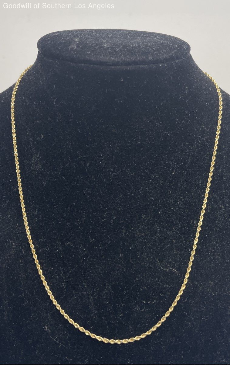 14k Gold Twist Rope Chain Necklace - 3.35g