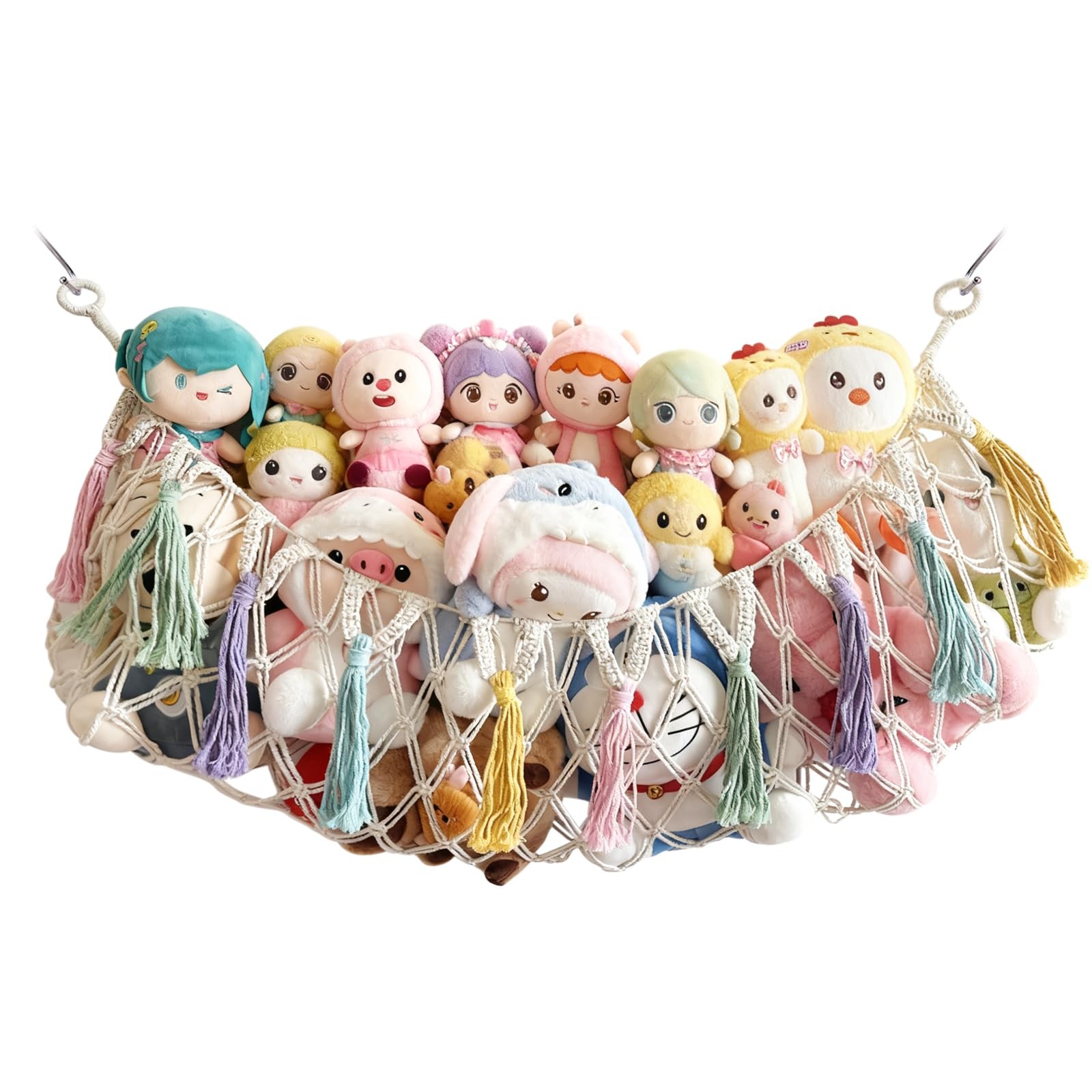 Bohemian Stuffed Animal Hammock - Large 51 Inch Toy Storage Net for Plush Toy...