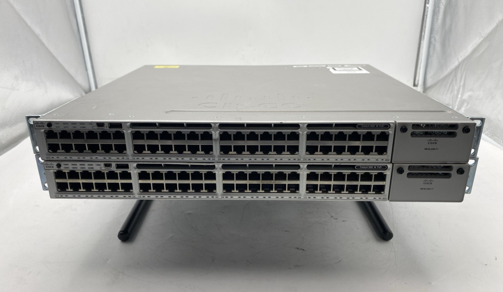 LOT of 2 Cisco WS-C3850-48P-S 48-Port GbE PoE Switch w/ Rack Ears