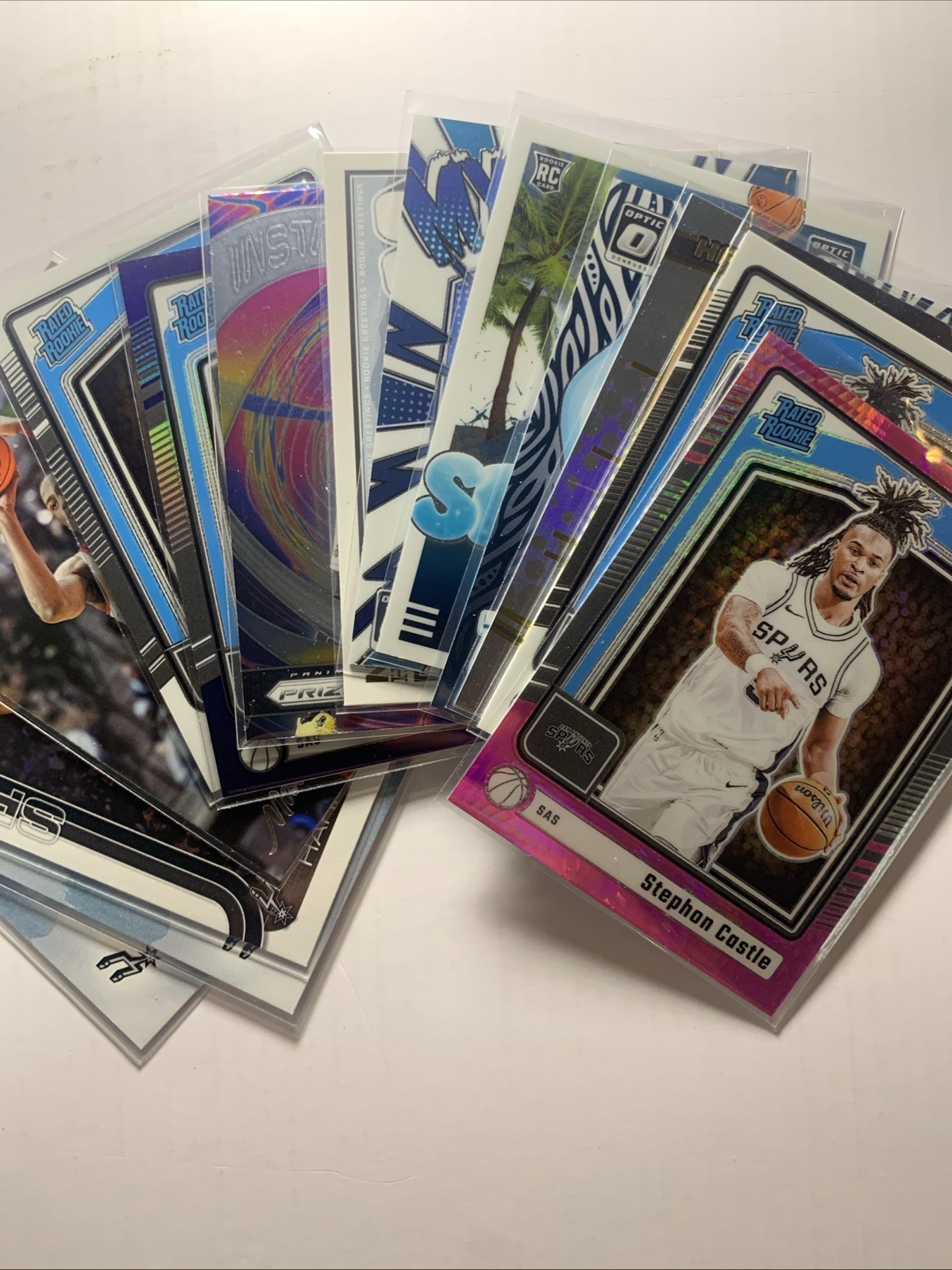 San Antonio Spurs NBA 14 Card ROOKIE LOT Featuring Stephon Castle
