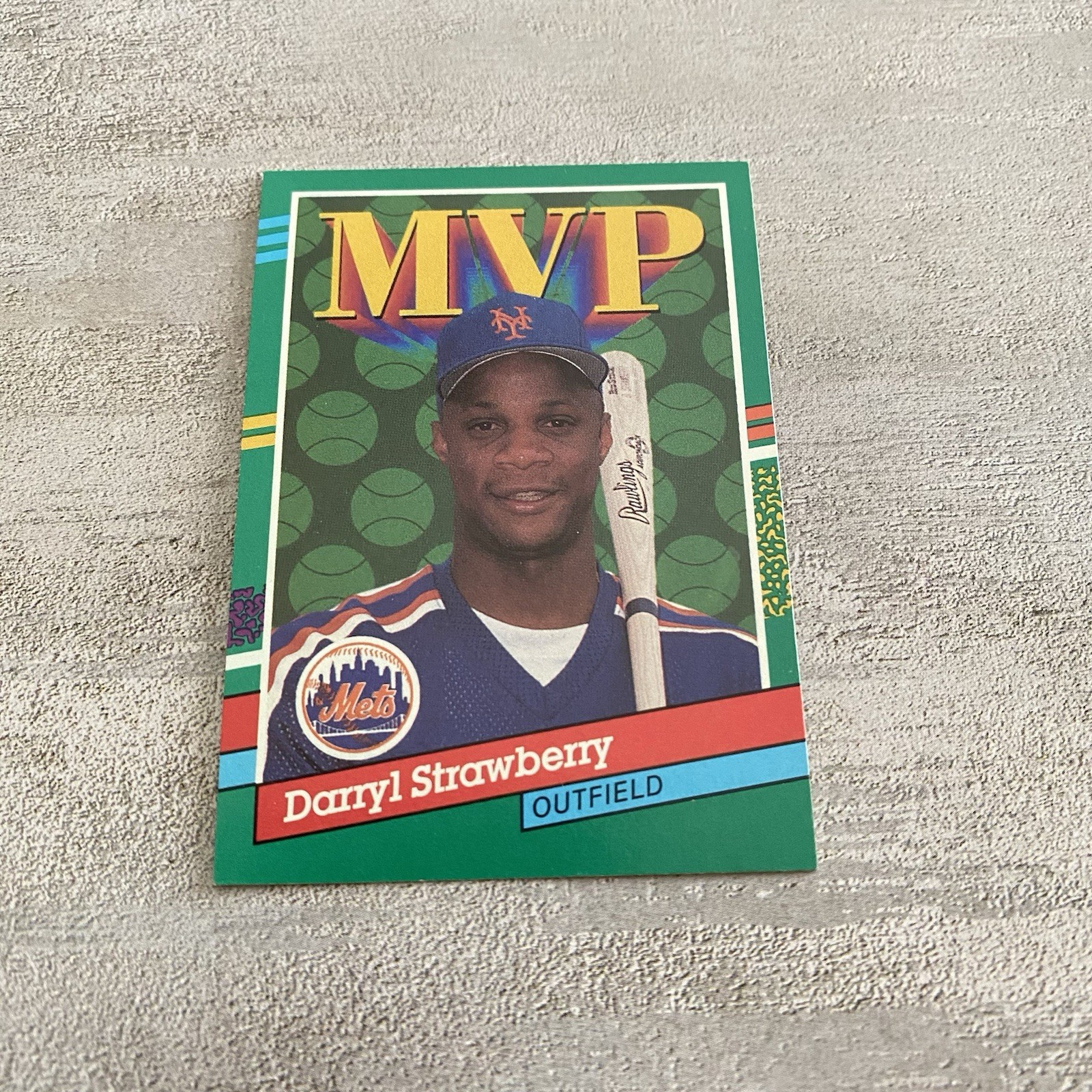 1990 Leaf Darryl Strawberry MVP Baseball Error Card #408 New York Mets
