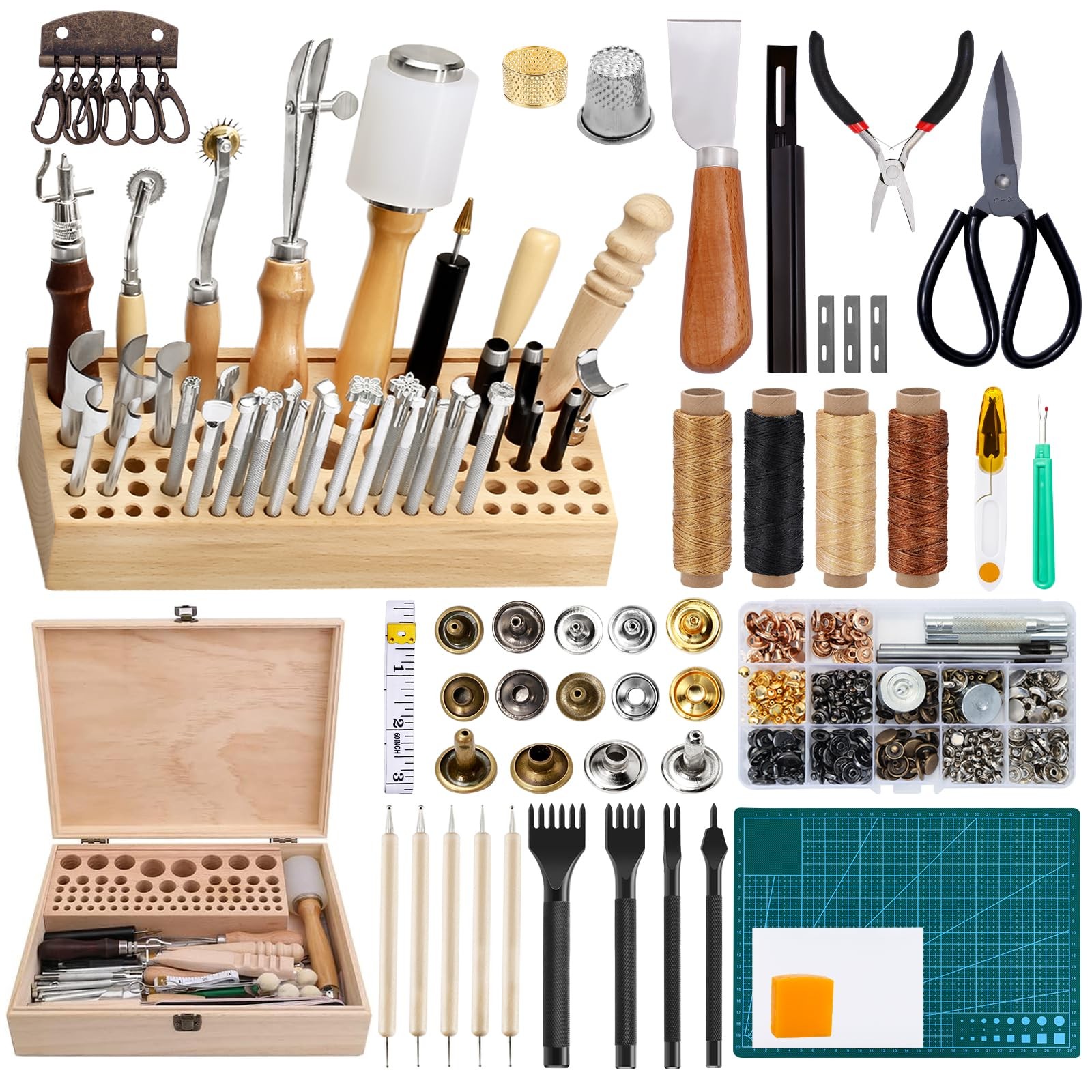 458 Pieces Leather Tools, Leather Working Tools, Leathercraft Tools and Suppl...