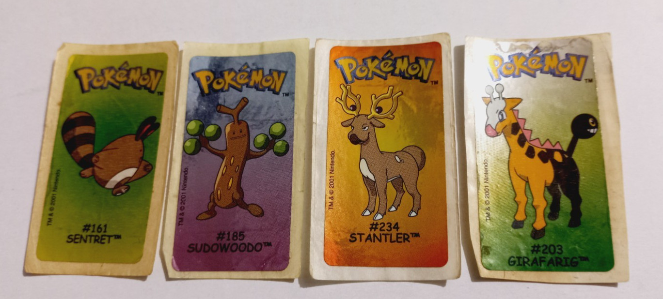 2001 Nintendo  Pokemon Bubble Gum Stickers / Sealed gum - Choose sticker