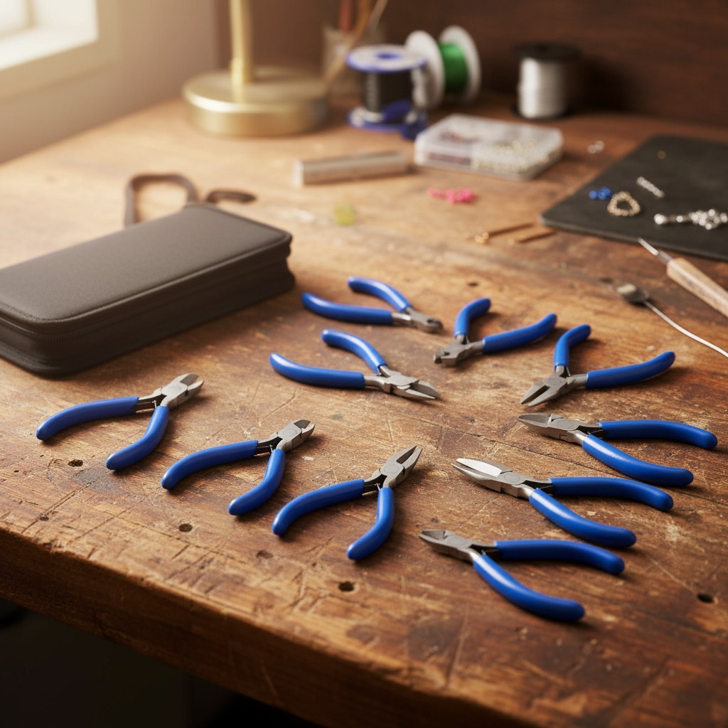 High-Quality 10-Piece Jewelry Pliers Set with Comfort Grip for Crafting Ease