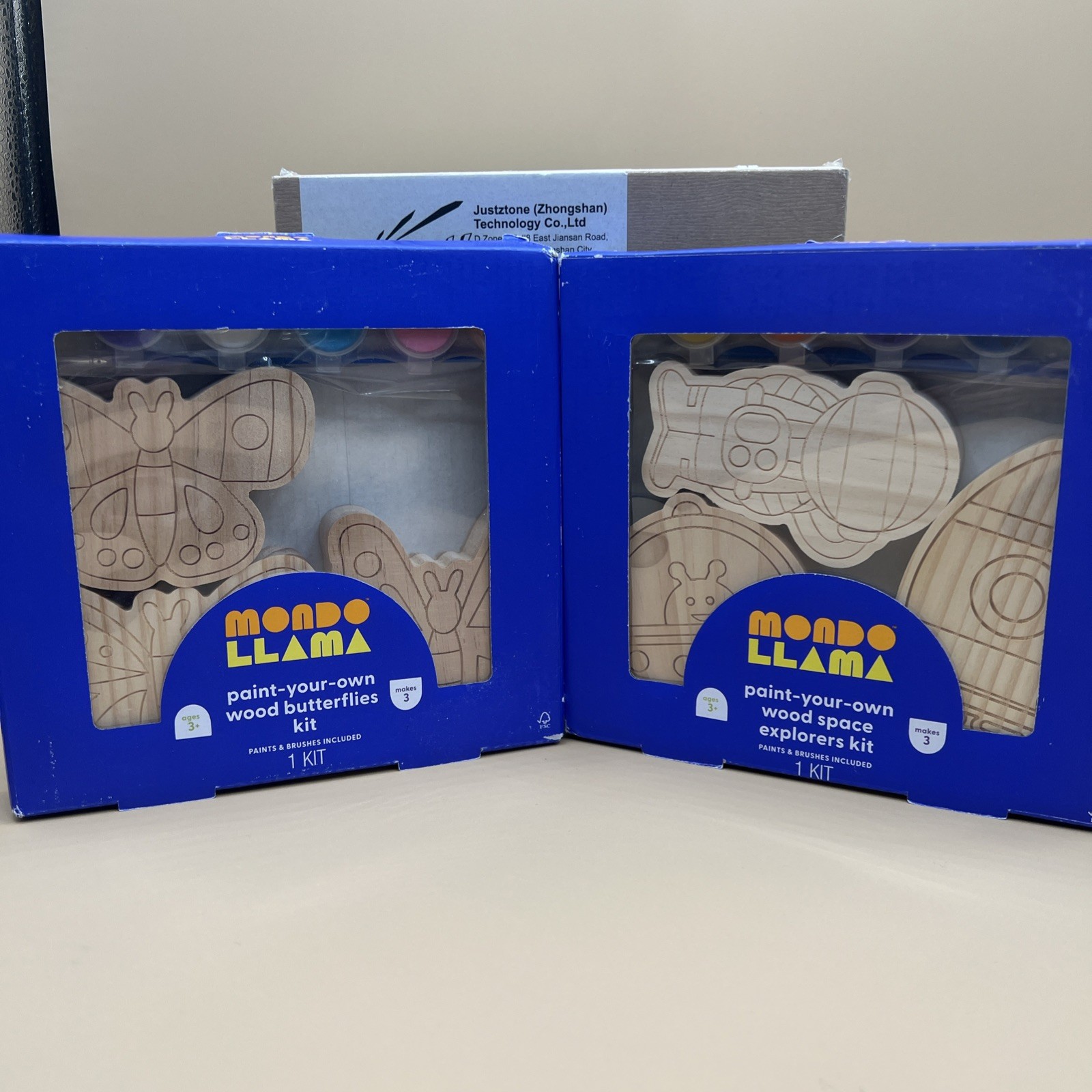 2- Mondo Llama Paint Your Own Wood Kits & Yo Wow Word Spelling Game NEW